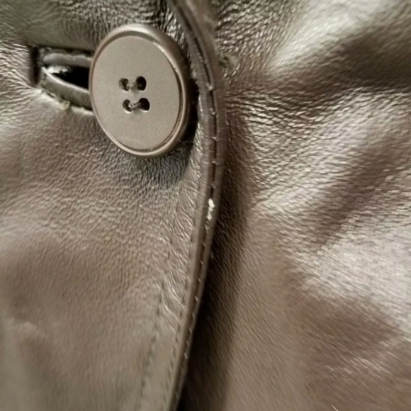 Veranesi Women's Brown large Genuine Leather Coat 18W 18 - Picture 4 of 7